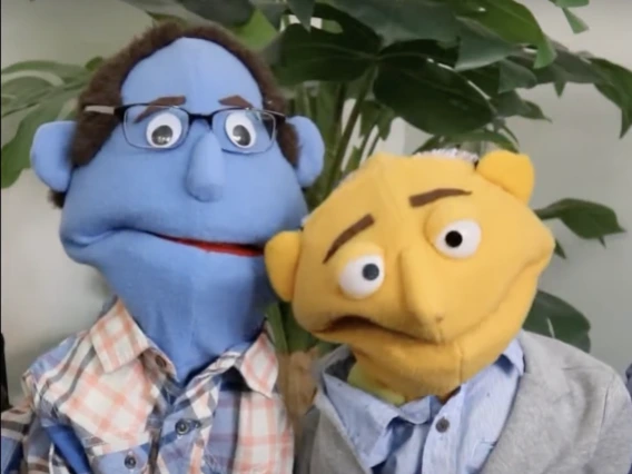 Two puppets from the Scrapper's Corner Web Series