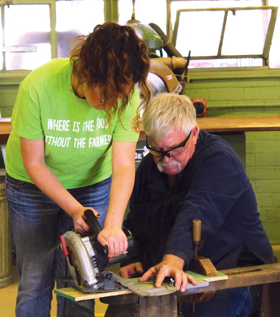 Ed Franklin and student in vocational training